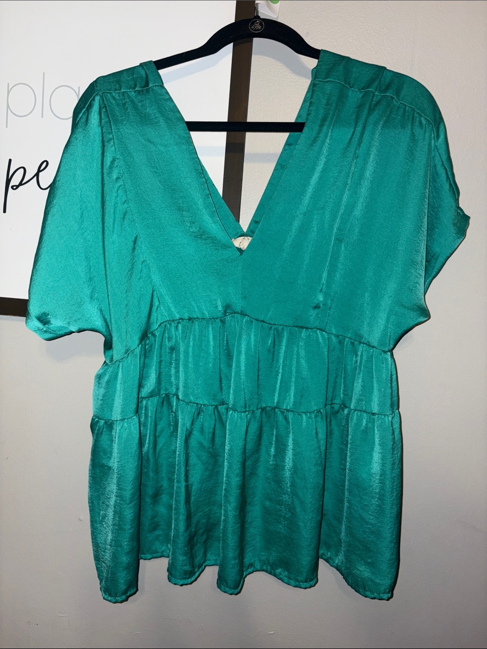 entro Teal V-Neck Tiered Tunic